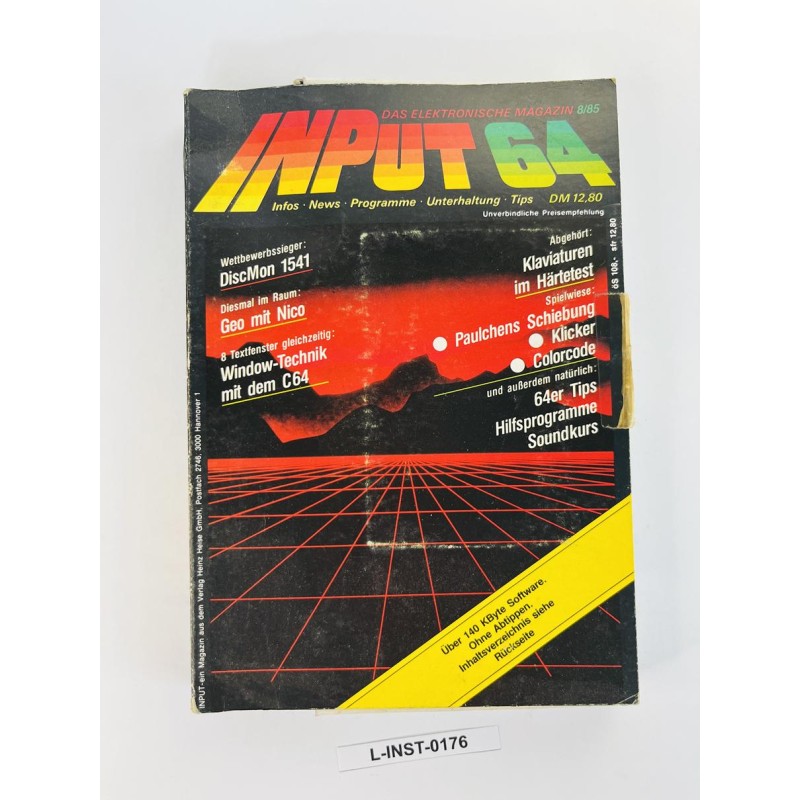 Magazyn INPUT 64 - wydanie 8/85 z kasetą magnetofonową
