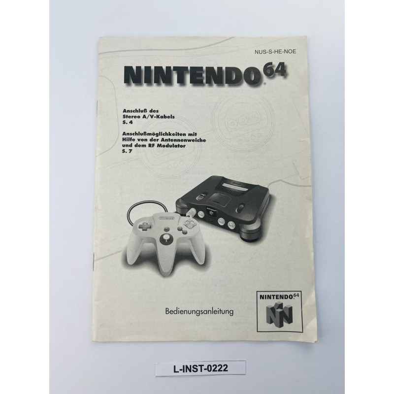 Instrukcja obsługi Nintendo 64 (Bedienungsanleitung)