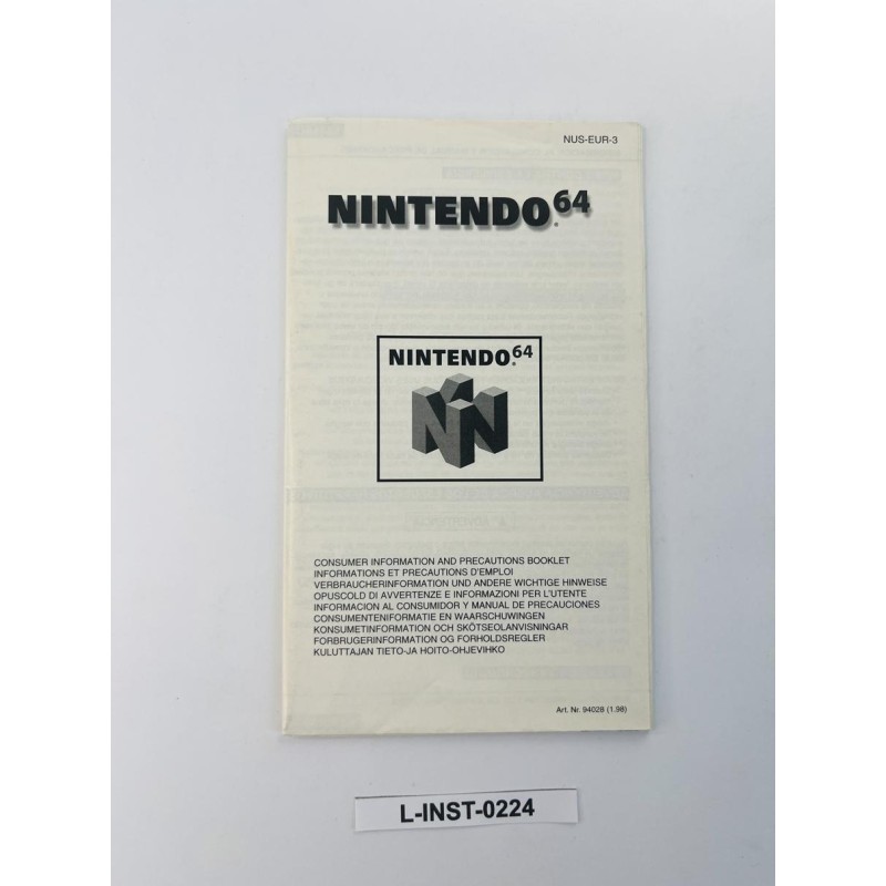 Instrukcja obsługi Nintendo 64 (Consumer Information)