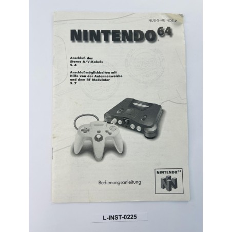 Instrukcja obsługi Nintendo 64 (Bedienungsanleitung)