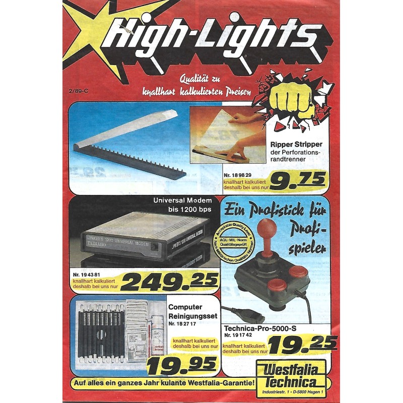Katalog Westfalia Technica High-Lights nr 2/1989