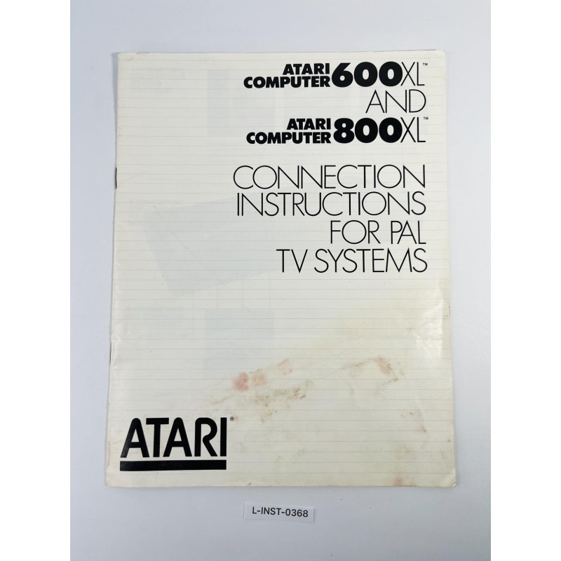 Instrukcja obsługi Atari 600XL and 800XL: Connection Instructions for PAL TV Systems