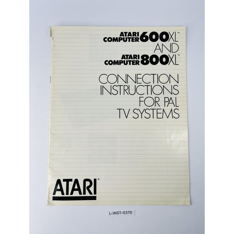 Instrukcja obsługi Atari 600XL and 800XL: Connection Instructions for PAL TV Systems
