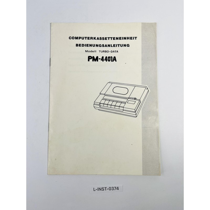 Instrukcja obsługi Computer-Kassetteneinheit Turbo-Data PM-4401A (Bedienungsanleitung)