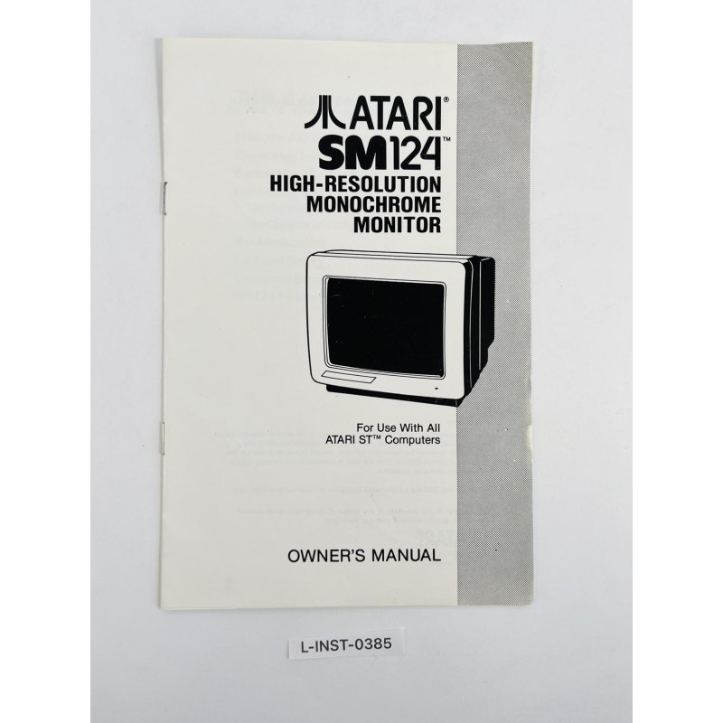 Instrukcja obsługi Atari SM124 High-Resolution Monochrome Monitor (Owner's Manual)