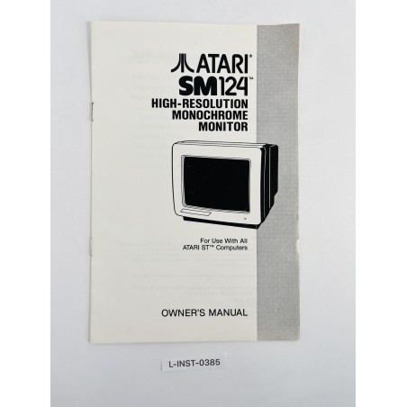 Instrukcja obsługi Atari SM124 High-Resolution Monochrome Monitor (Owner's Manual)