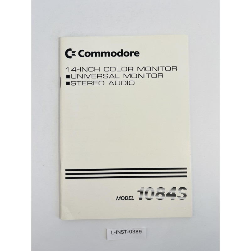 Instrukcja obsługi Commodore 14-Inch Color Monitor (Universal Monitor Stereo Audio Model 1084S)